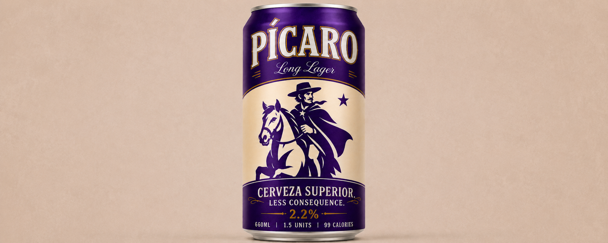 Pícaro cerveza superior long lager can